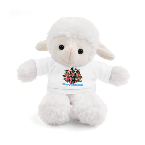 Custom Photo Festive Poinsettia Stuffed Animals with Tee